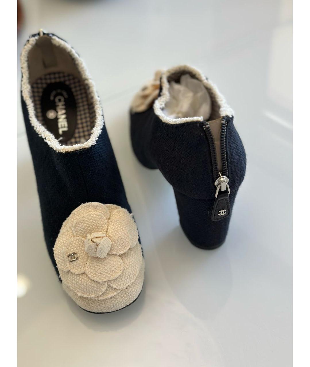 CHANEL Черные текстильные туфли, фото 8