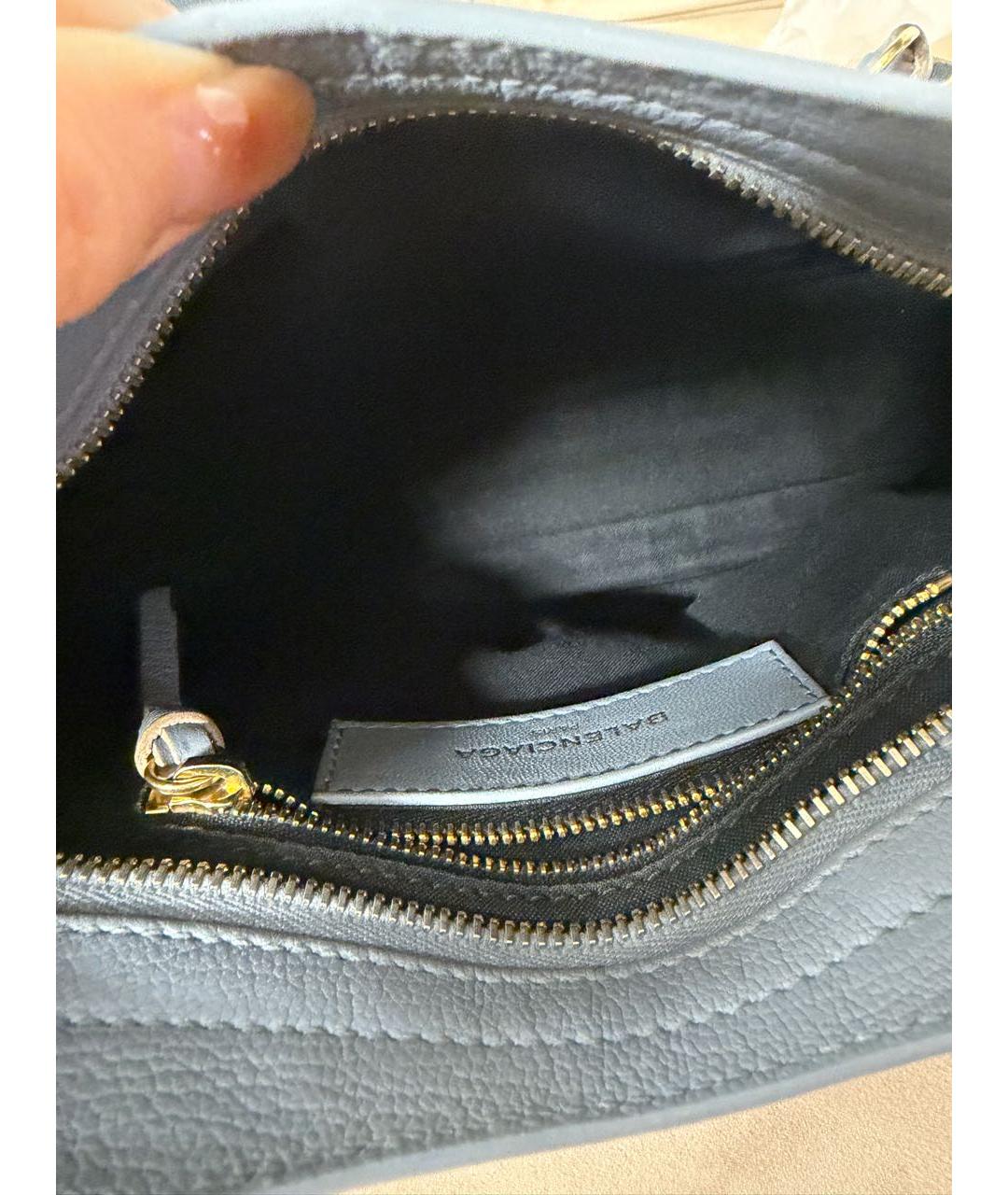 BALENCIAGA Серая кожаная сумка с короткими ручками, фото 8