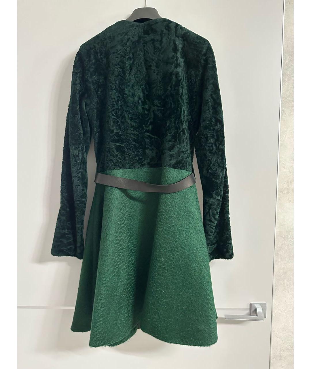 DROME Зеленые кожаное пальто, фото 2