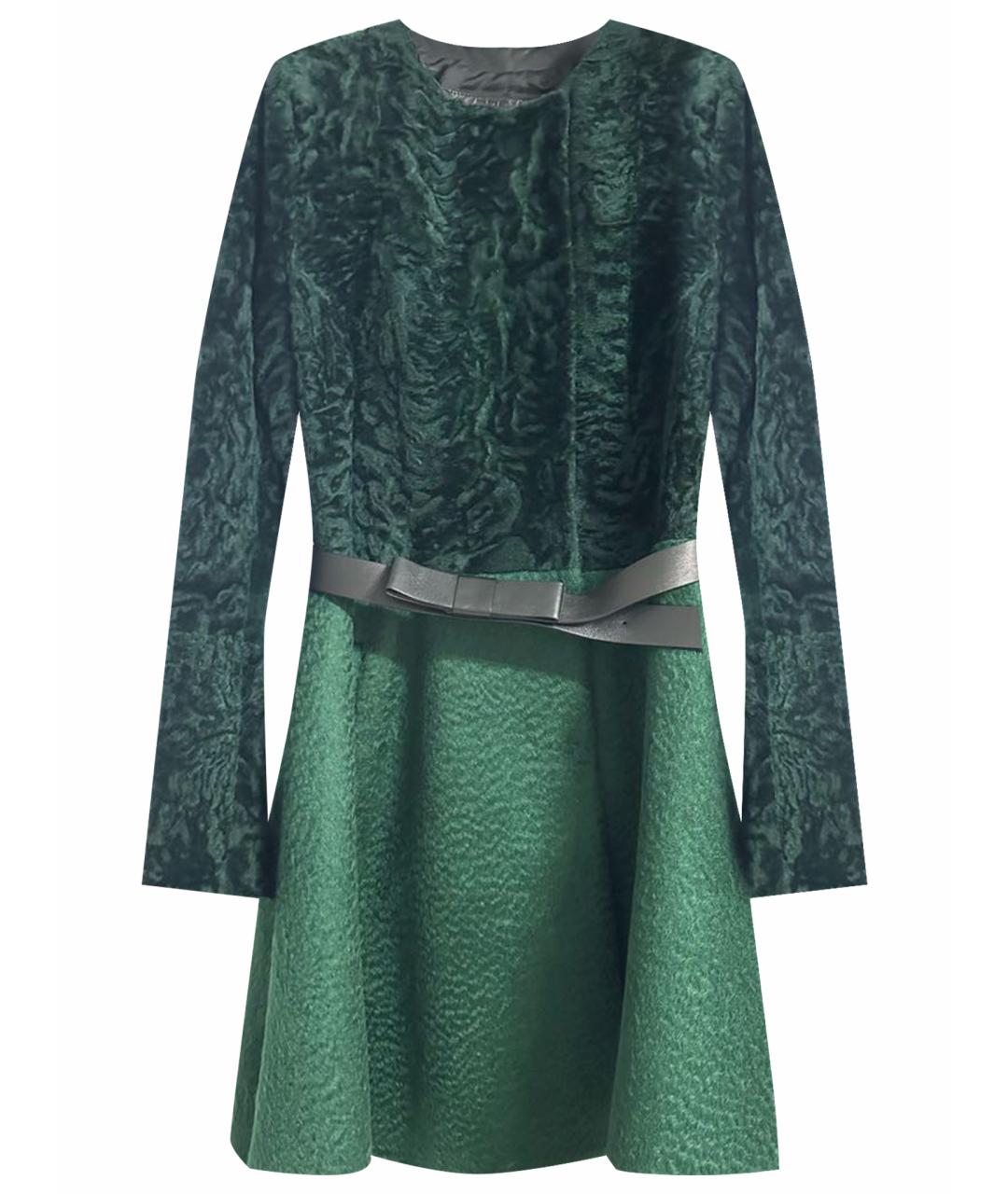 DROME Зеленые кожаное пальто, фото 1