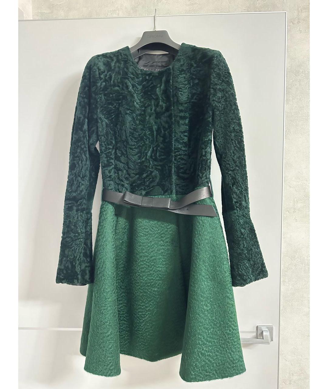 DROME Зеленые кожаное пальто, фото 5