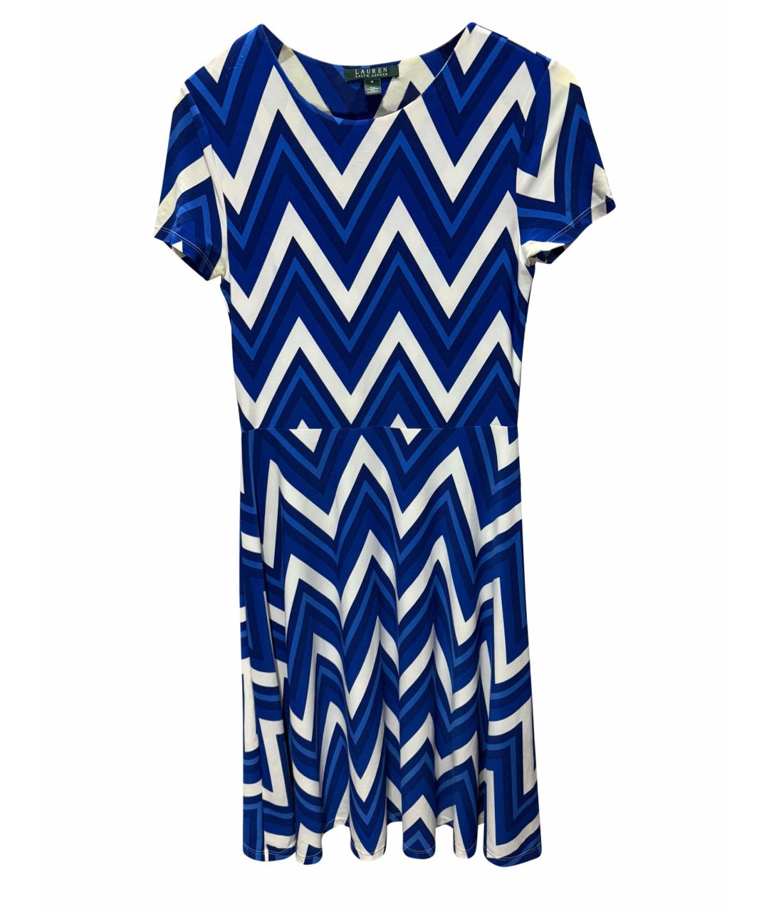 RALPH LAUREN Синее полиэстеровое повседневное платье, фото 1