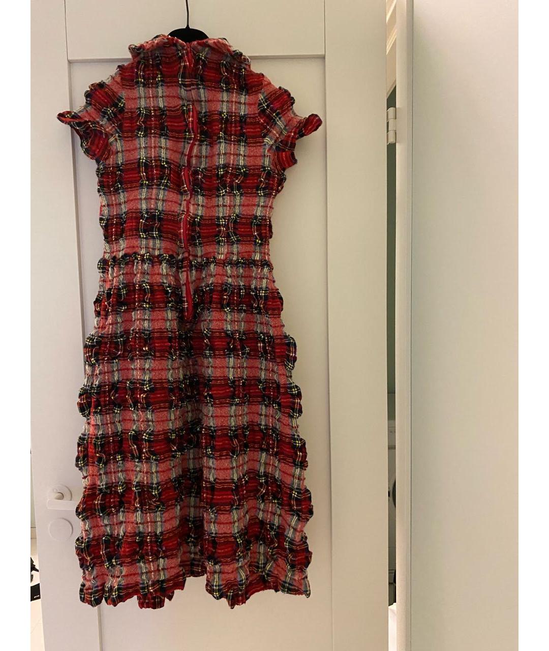 COMME DES GARÇONS Красное шерстяное повседневное платье, фото 2