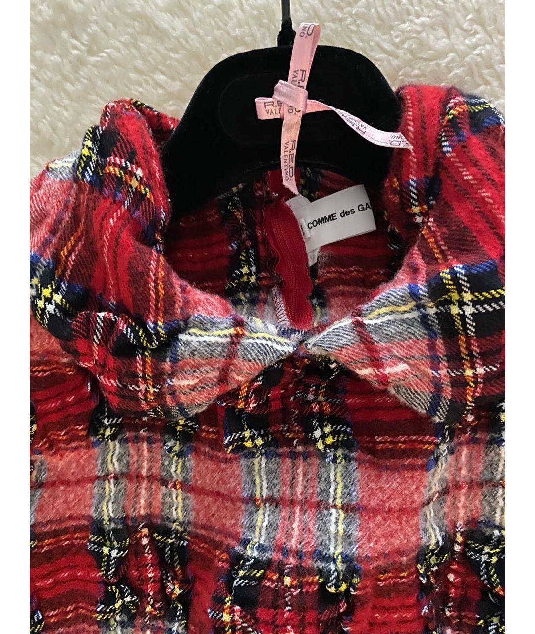 COMME DES GARÇONS Красное шерстяное повседневное платье, фото 7