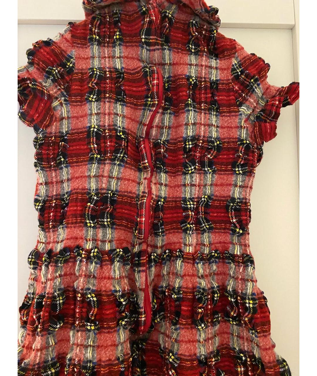 COMME DES GARÇONS Красное шерстяное повседневное платье, фото 5