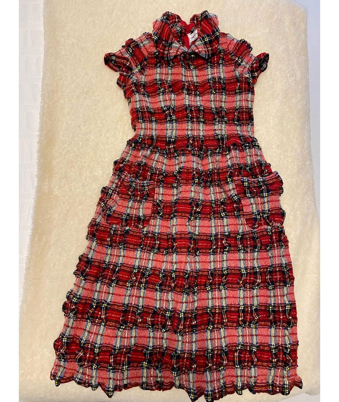 COMME DES GARÇONS Красное шерстяное повседневное платье, фото 9