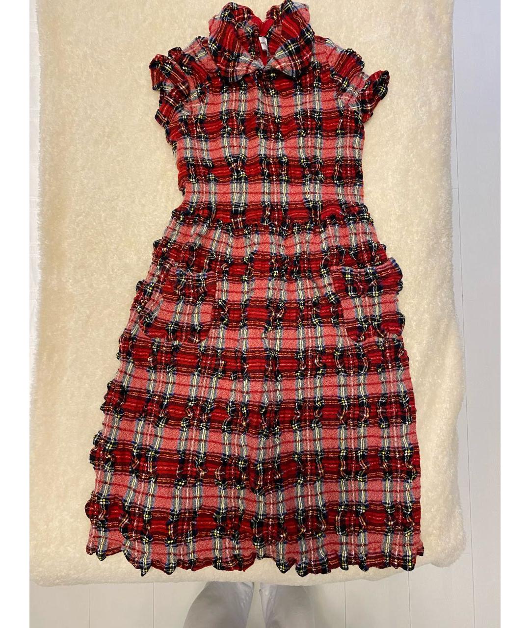 COMME DES GARÇONS Красное шерстяное повседневное платье, фото 4