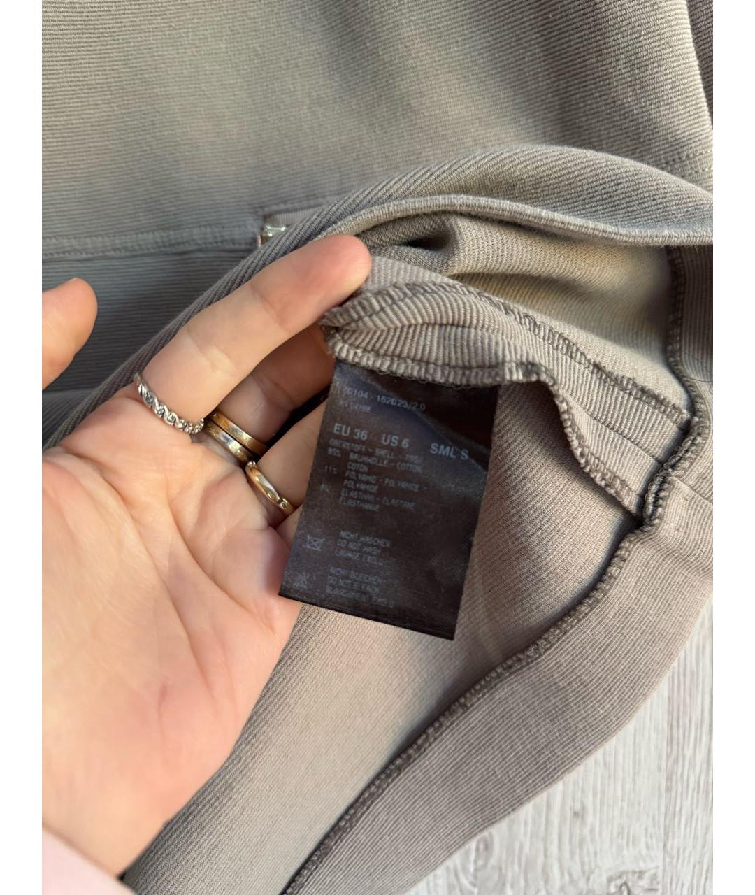 BOGNER Серое хлопко-эластановое повседневное платье, фото 5