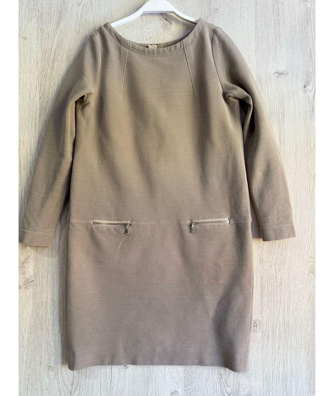 BOGNER Серое хлопко-эластановое повседневное платье, фото 7