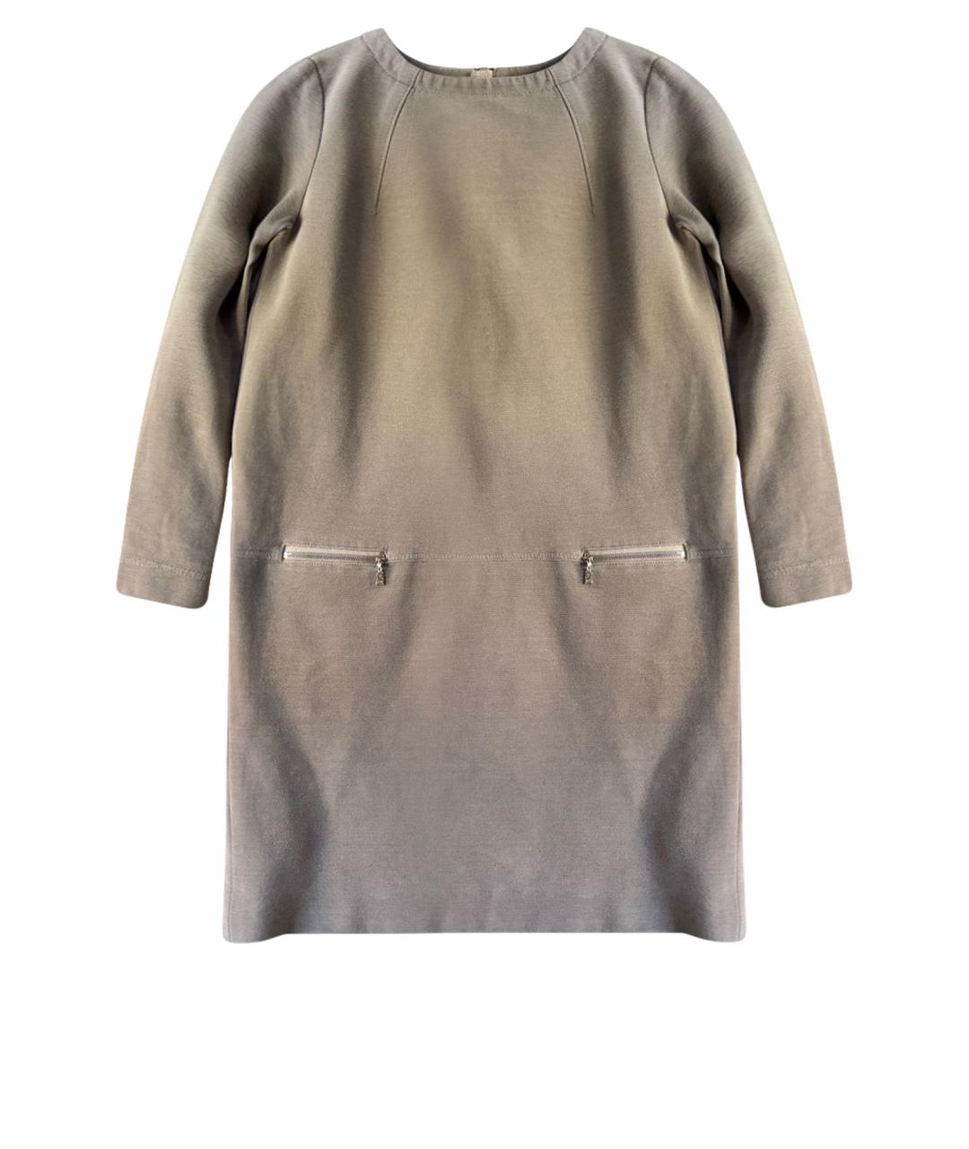 BOGNER Серое хлопко-эластановое повседневное платье, фото 1