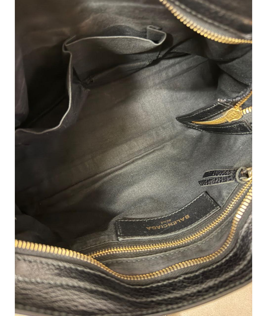 BALENCIAGA Черная кожаная сумка тоут, фото 7
