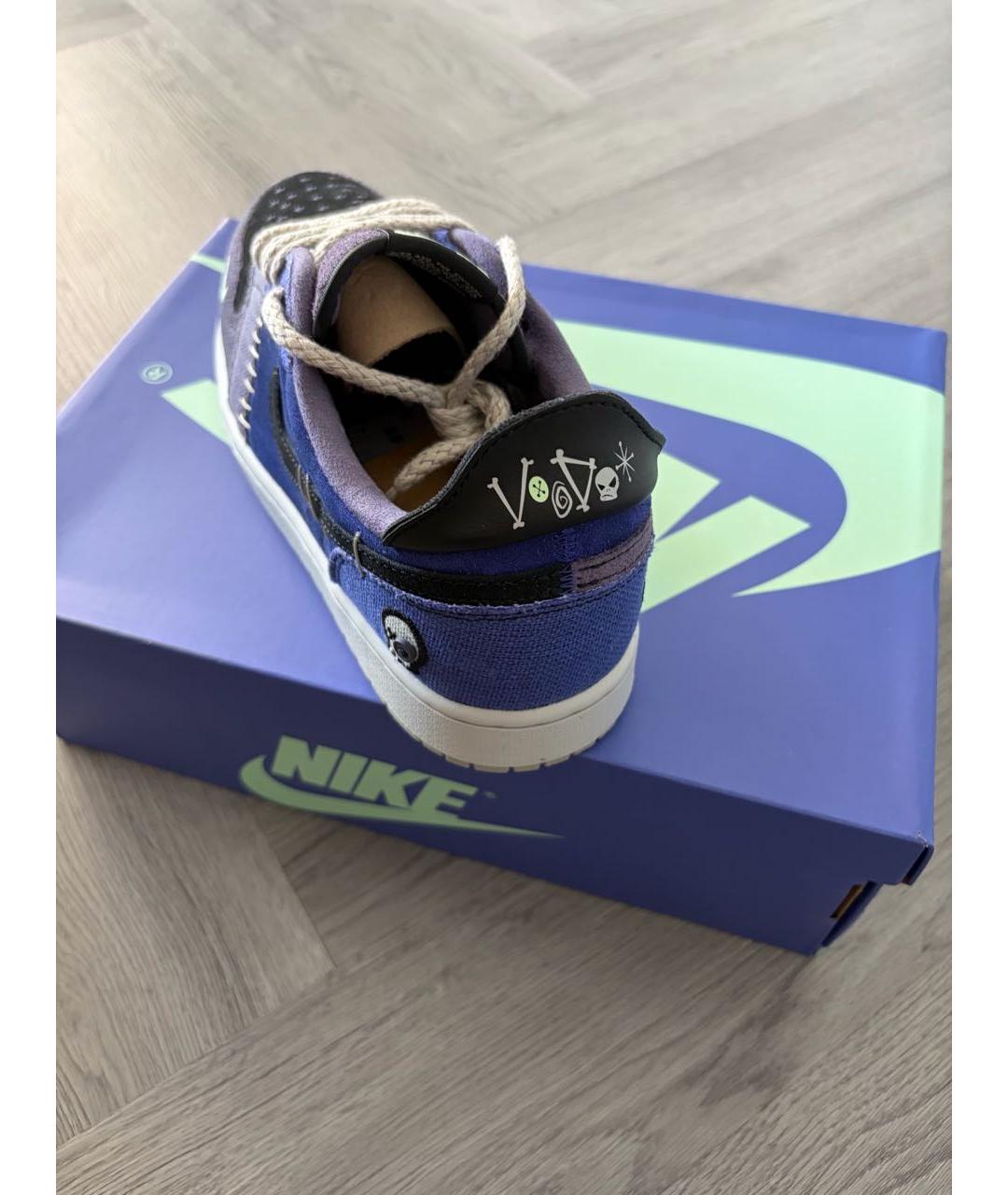 JORDAN Темно-синие текстильные низкие кроссовки / кеды, фото 4