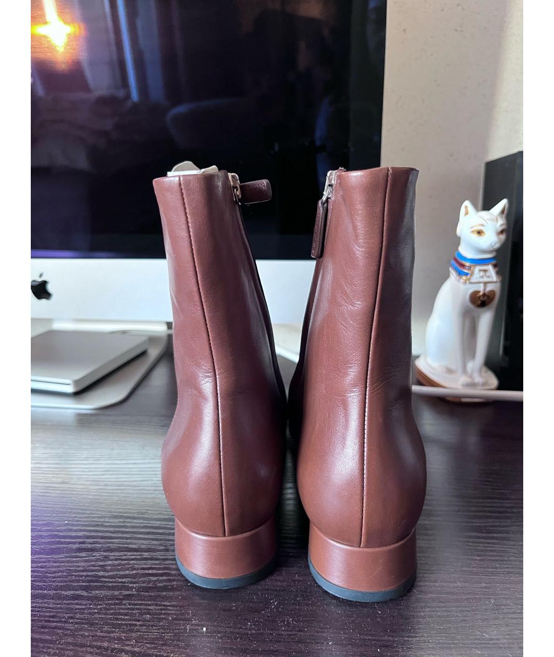 GUCCI Коричневые кожаные полусапоги, фото 4