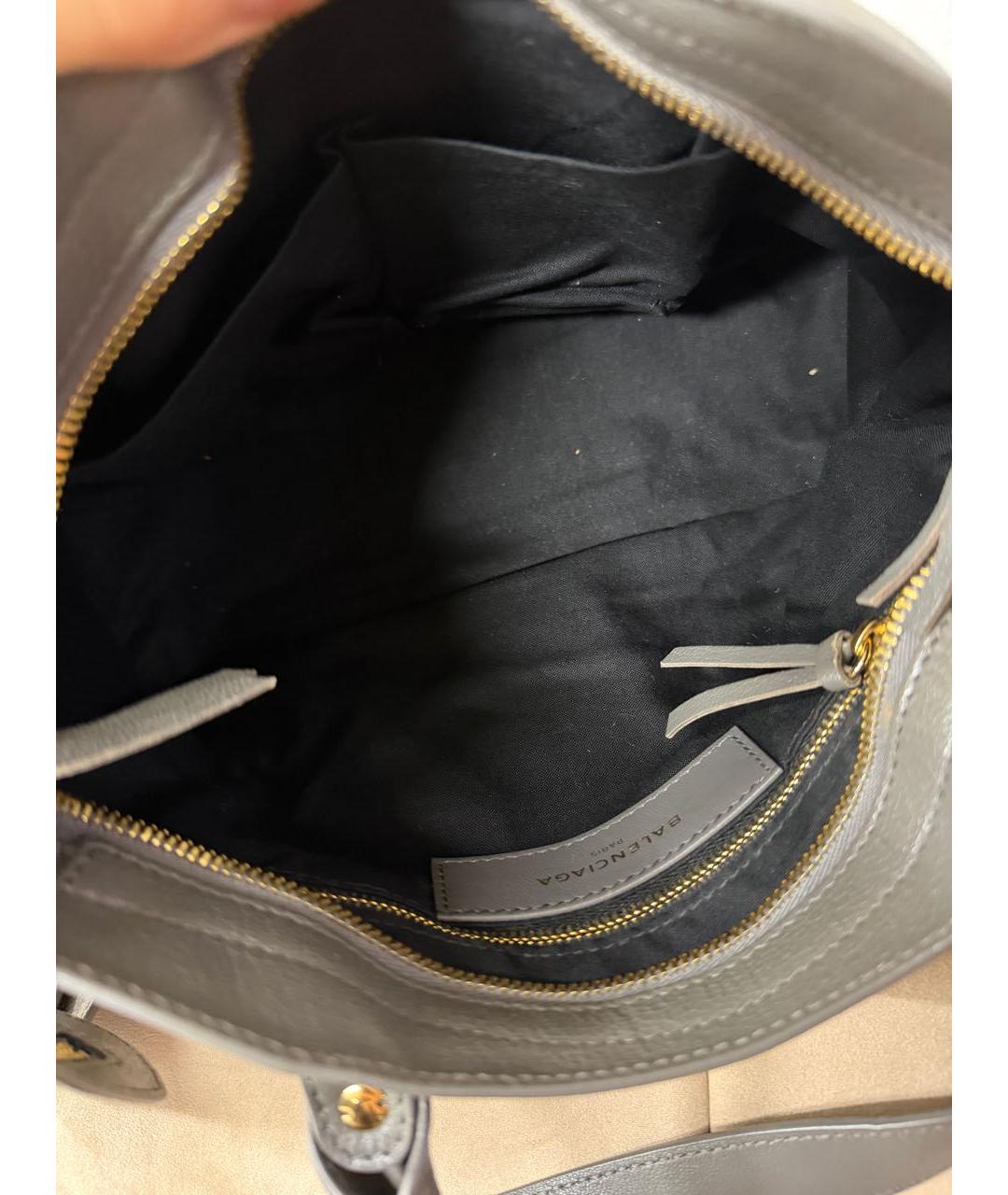 BALENCIAGA Серая кожаная сумка тоут, фото 7