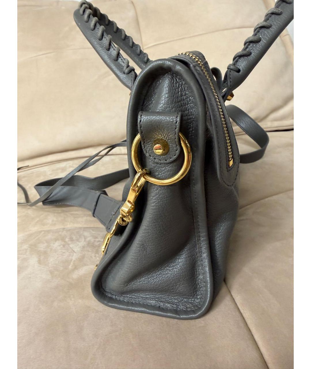 BALENCIAGA Серая кожаная сумка тоут, фото 5