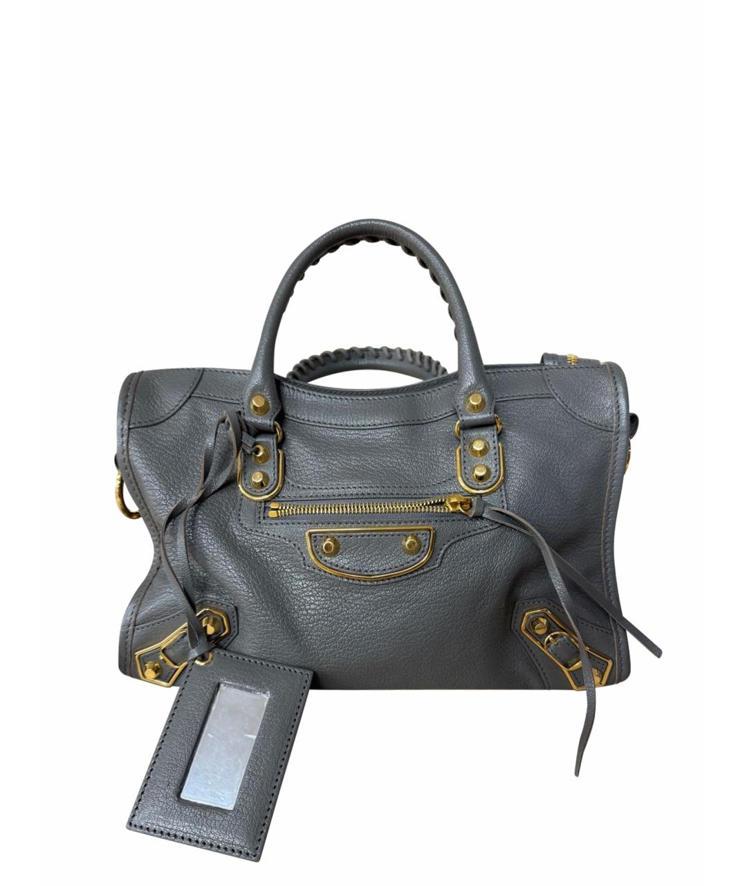 BALENCIAGA Серая кожаная сумка тоут, фото 1