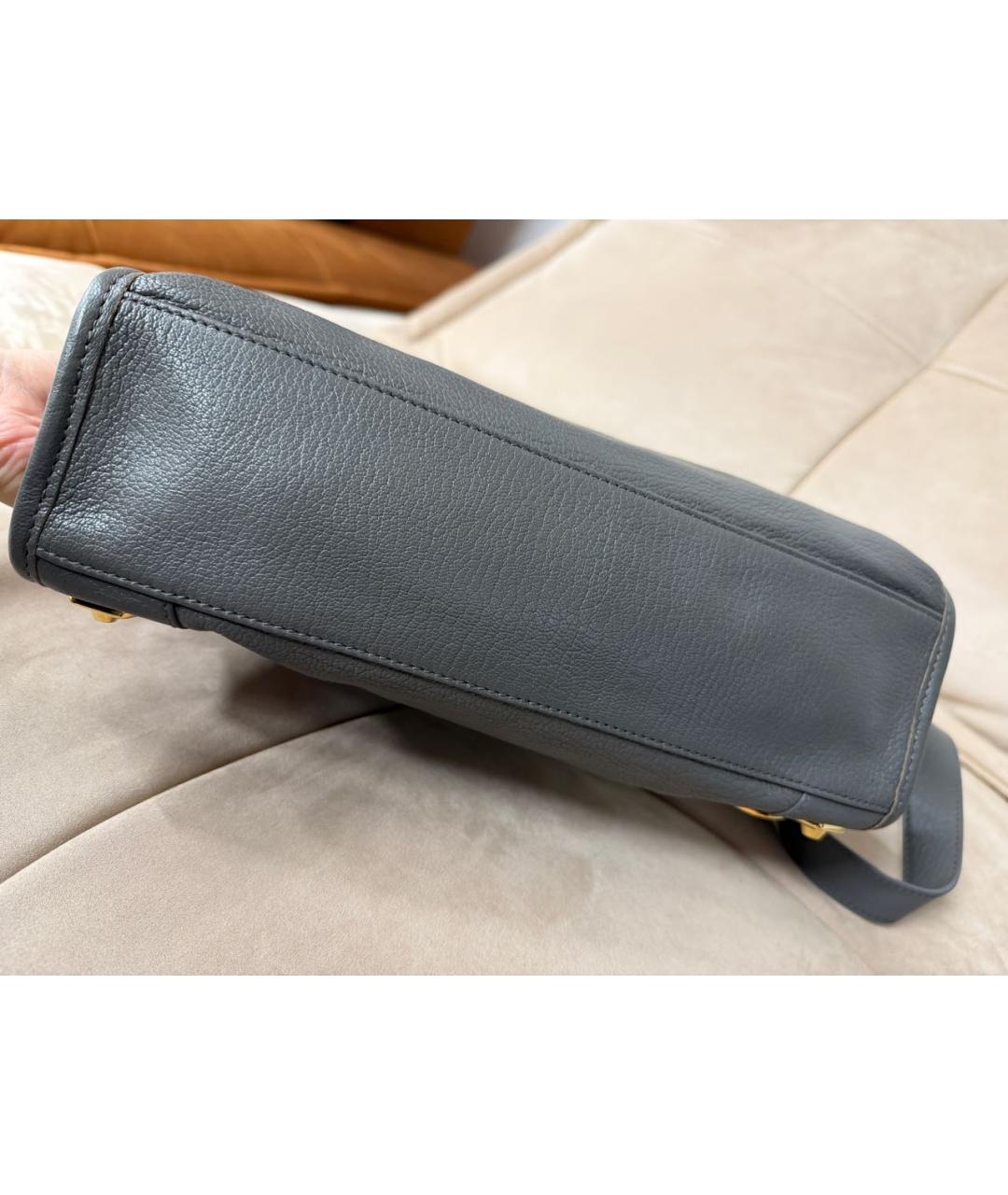 BALENCIAGA Серая кожаная сумка тоут, фото 4