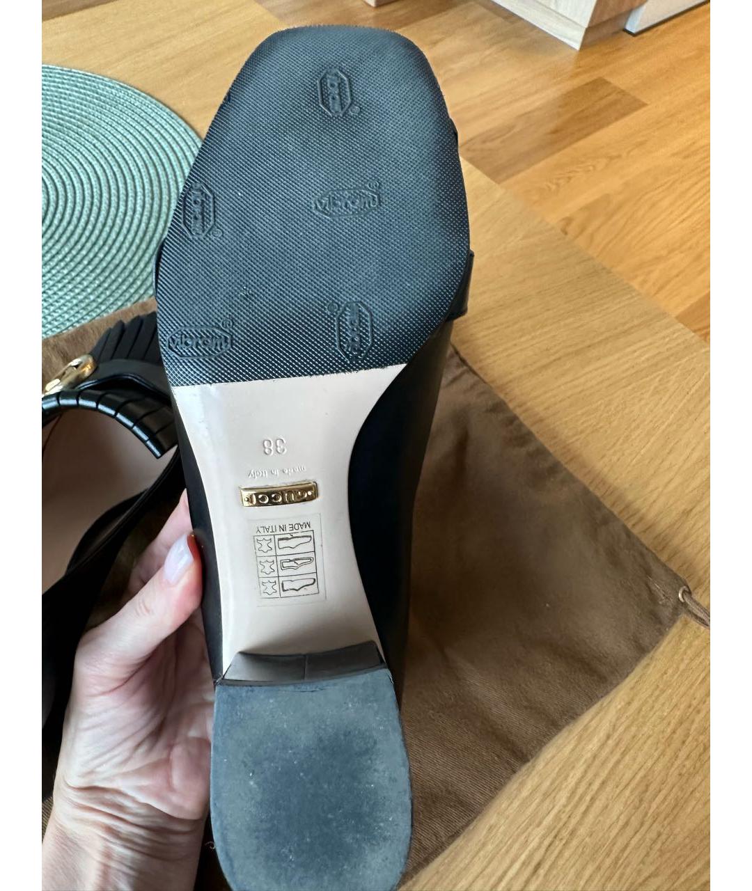 GUCCI Черные кожаные туфли, фото 5