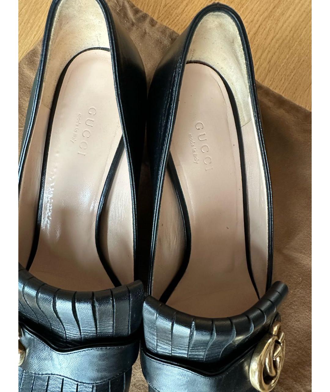 GUCCI Черные кожаные туфли, фото 6