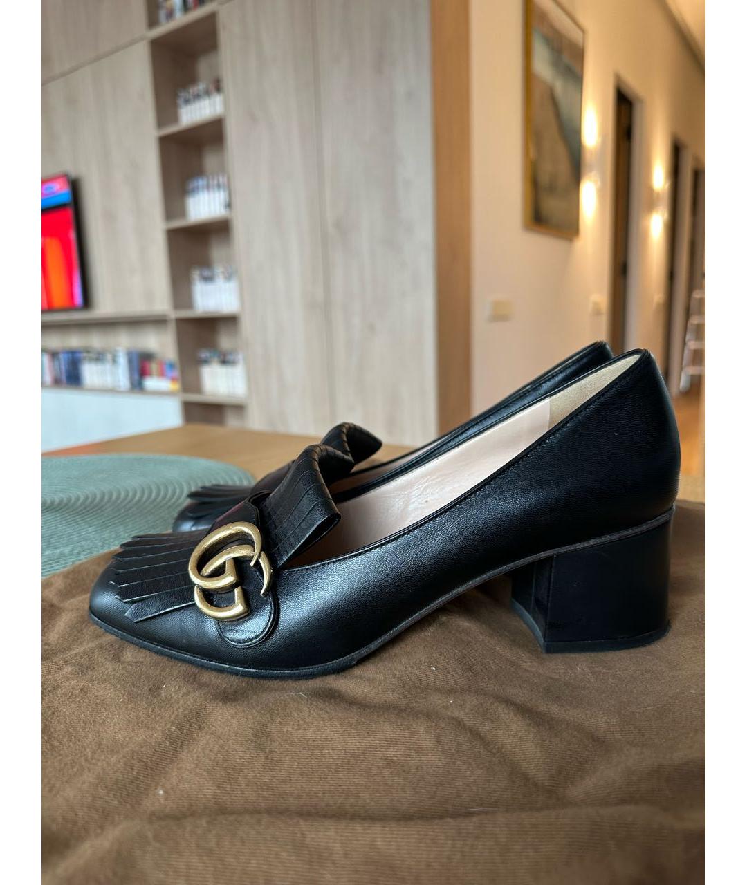 GUCCI Черные кожаные туфли, фото 8