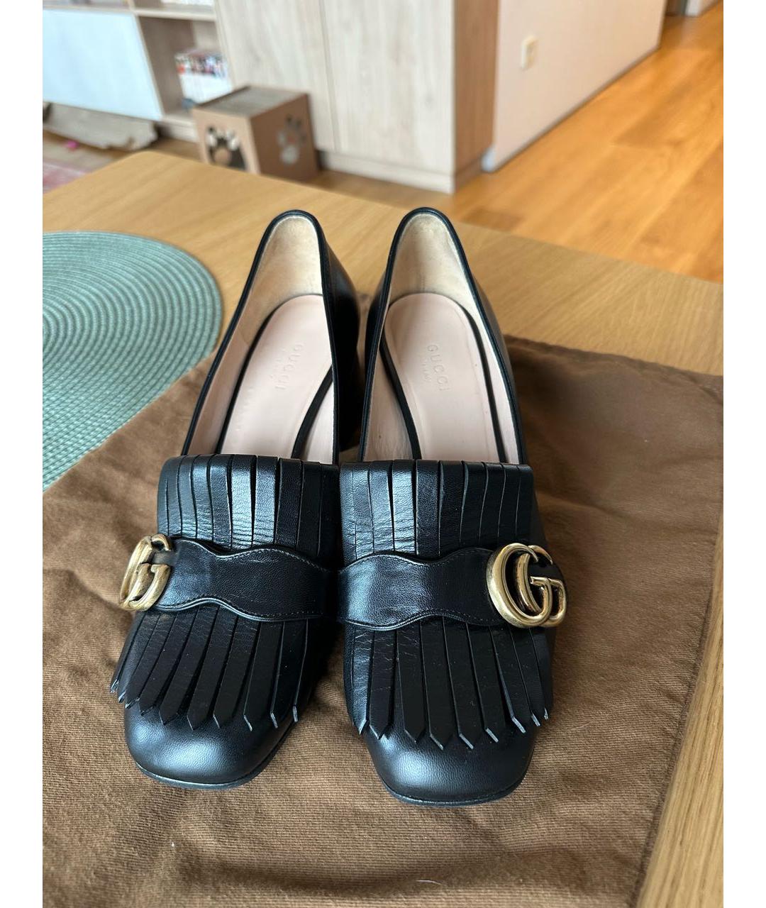 GUCCI Черные кожаные туфли, фото 2