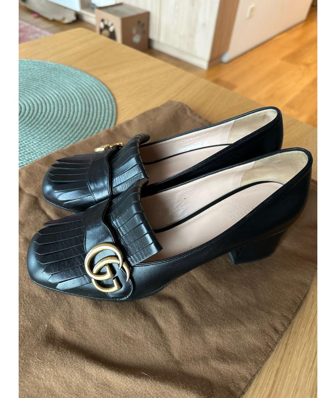 GUCCI Черные кожаные туфли, фото 3