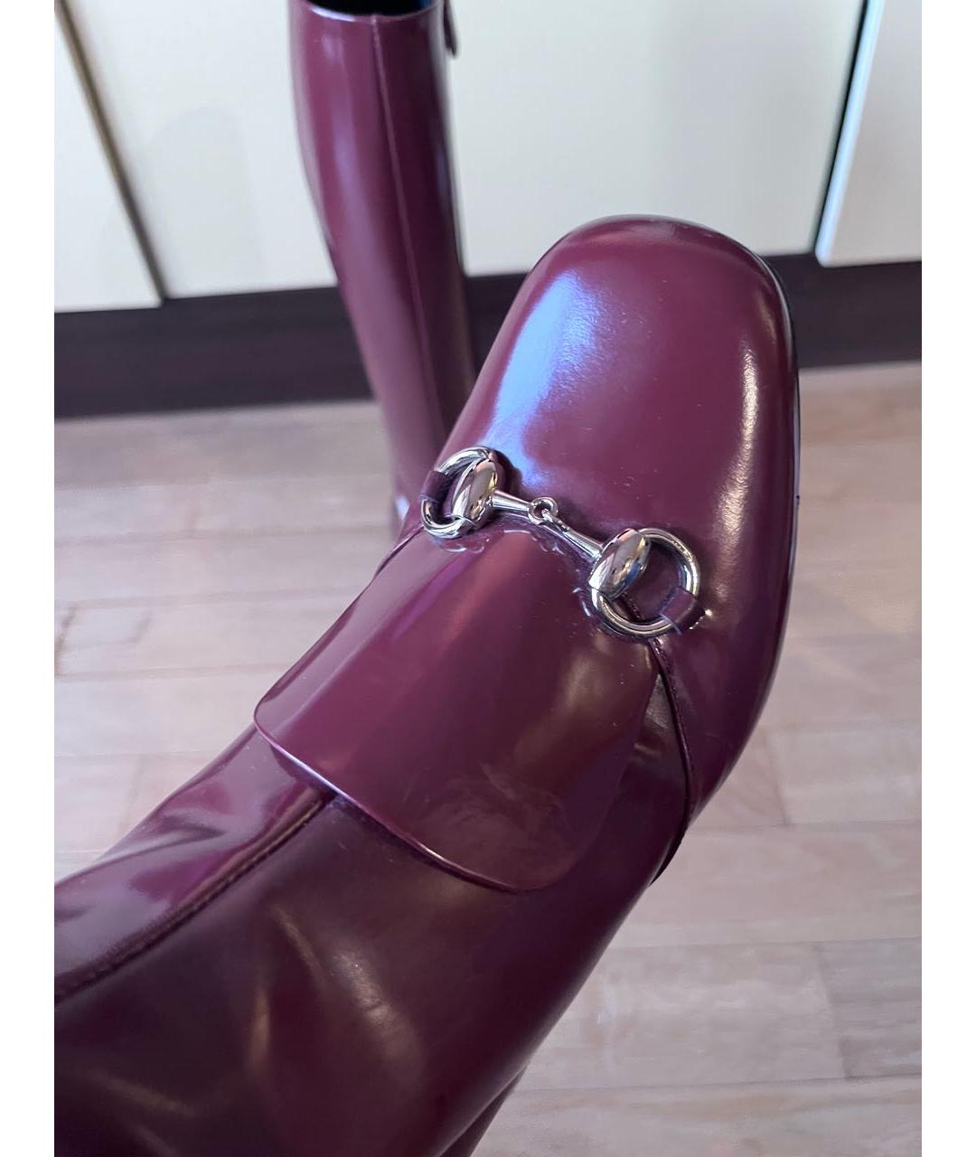 GUCCI Фиолетовые сапоги из лакированной кожи, фото 5