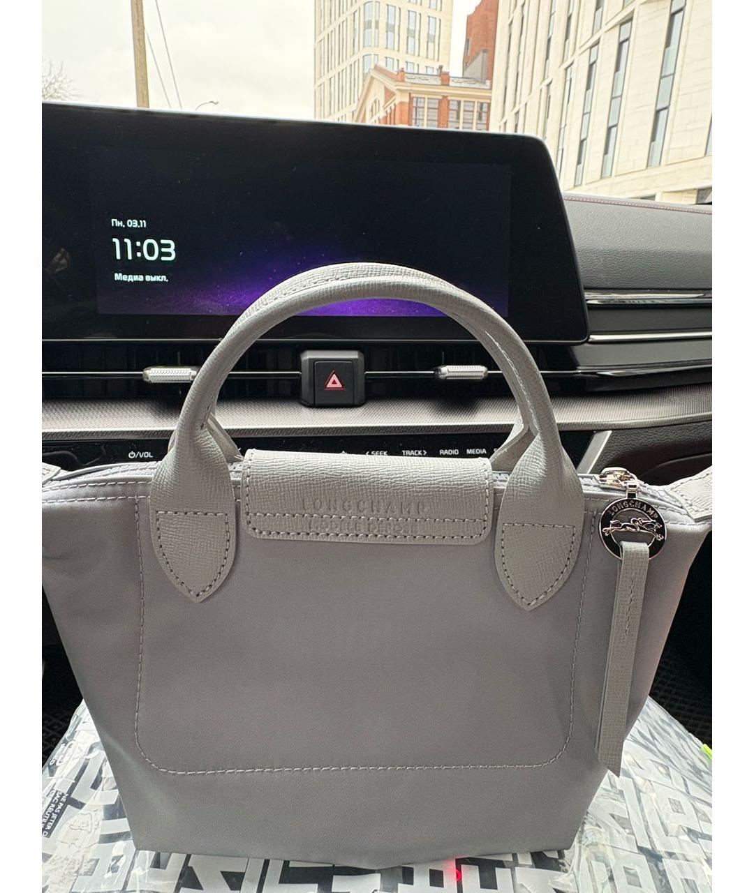 LONGCHAMP Серая сумка с короткими ручками, фото 3