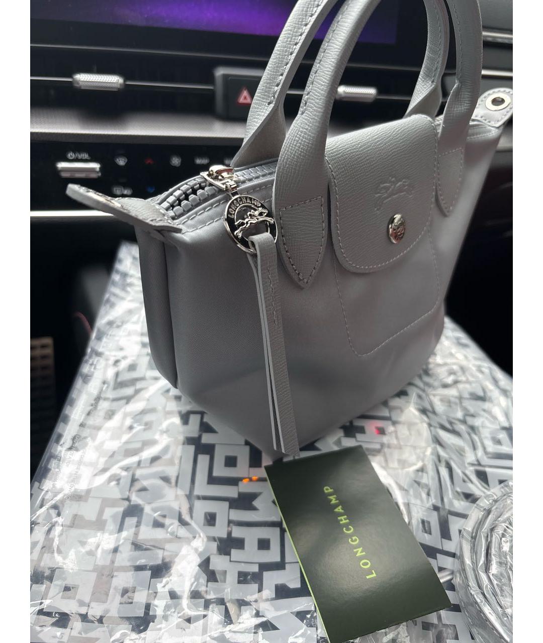 LONGCHAMP Серая сумка с короткими ручками, фото 2