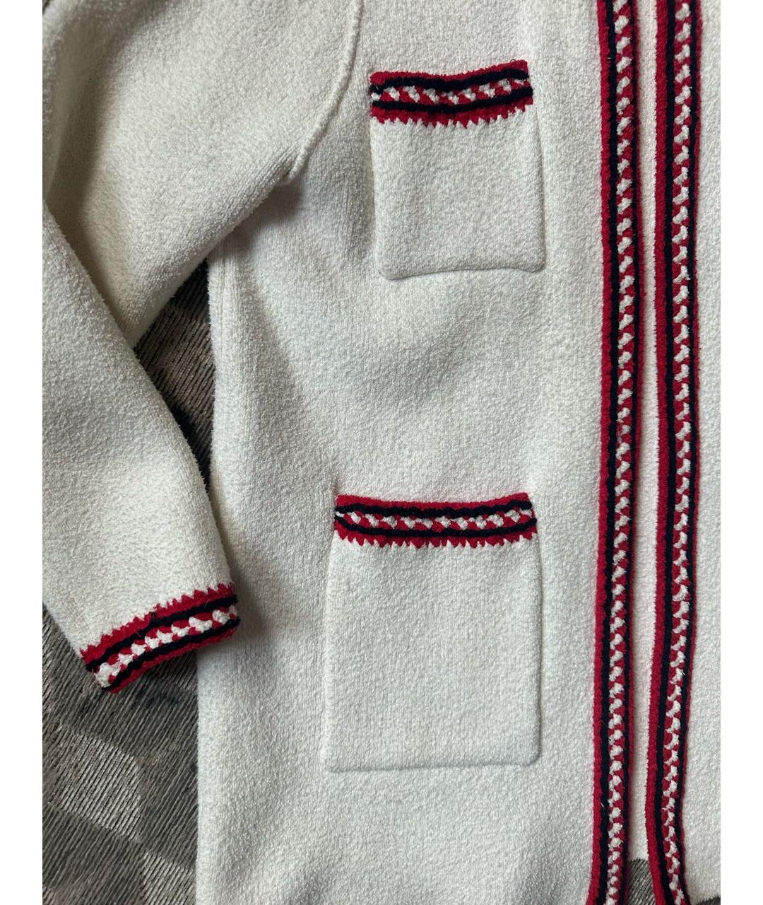 SANDRO Белый хлопко-эластановый кардиган, фото 5