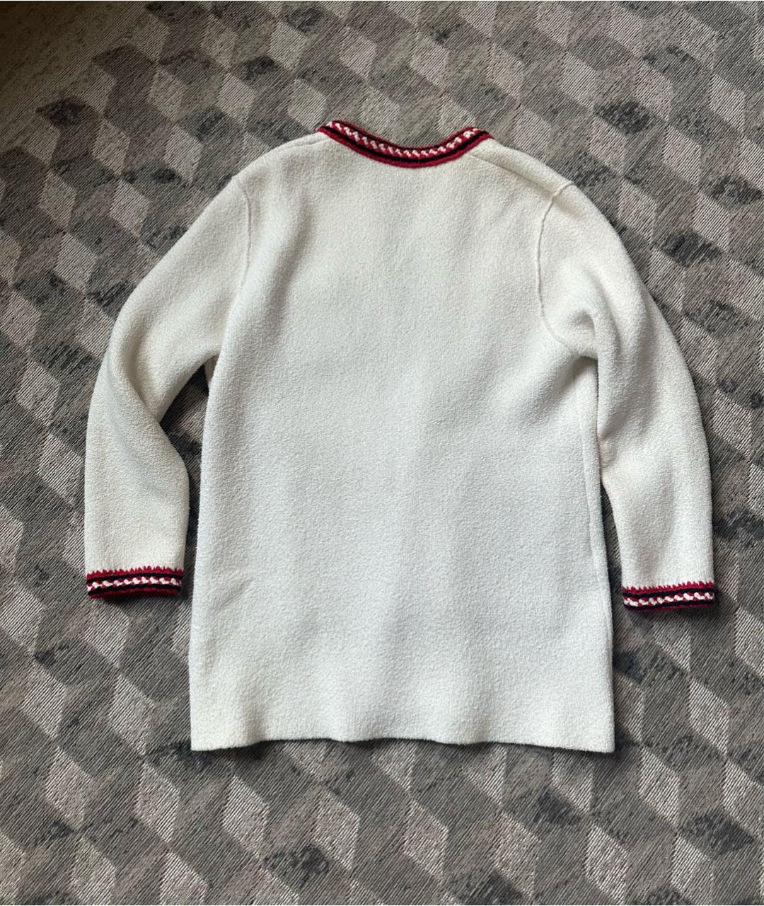 SANDRO Белый хлопко-эластановый кардиган, фото 2