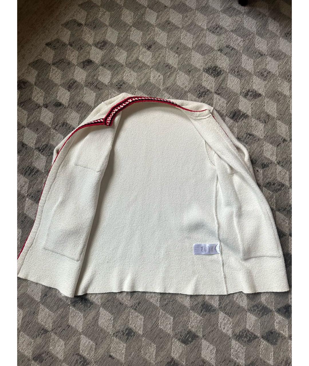 SANDRO Белый хлопко-эластановый кардиган, фото 6