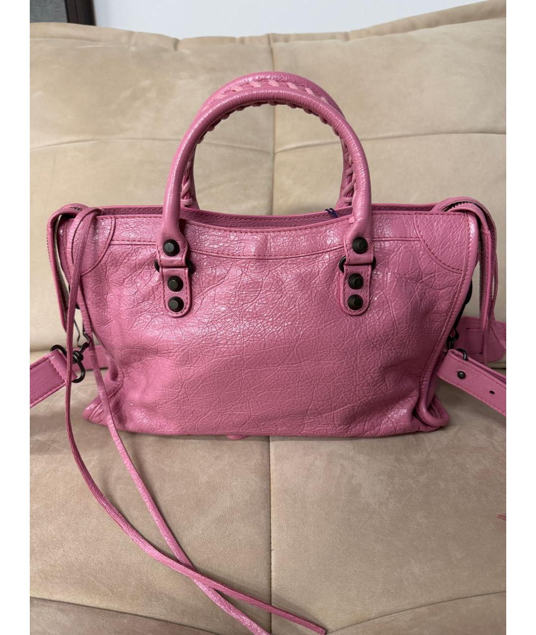 BALENCIAGA Розовая кожаная сумка через плечо, фото 3