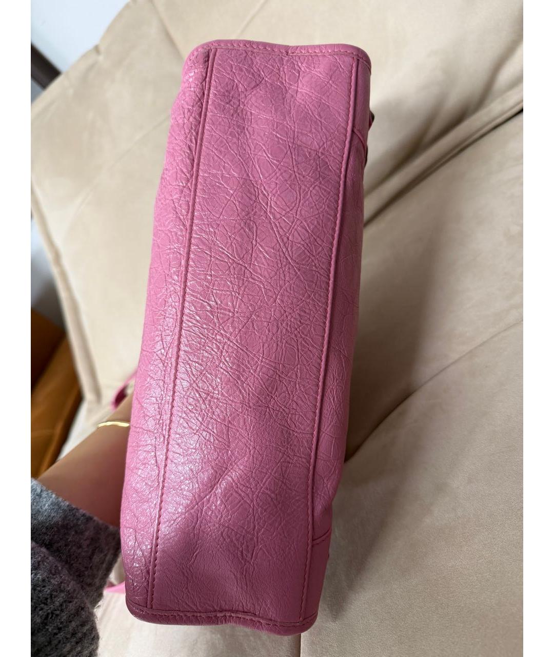 BALENCIAGA Розовая кожаная сумка через плечо, фото 4