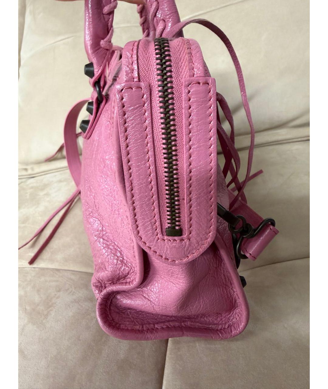BALENCIAGA Розовая кожаная сумка через плечо, фото 5