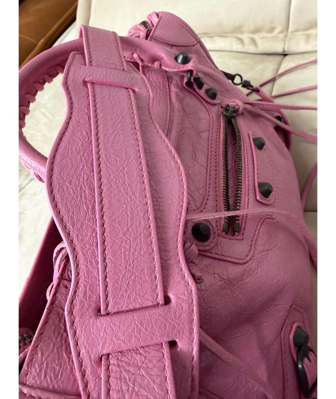 BALENCIAGA Розовая кожаная сумка через плечо, фото 7