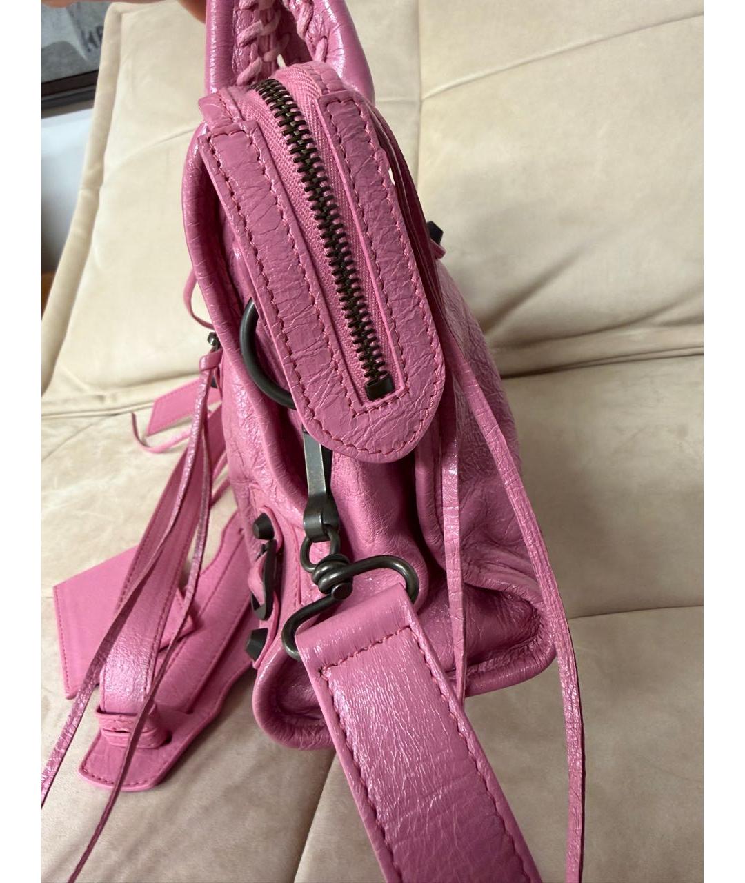 BALENCIAGA Розовая кожаная сумка через плечо, фото 6
