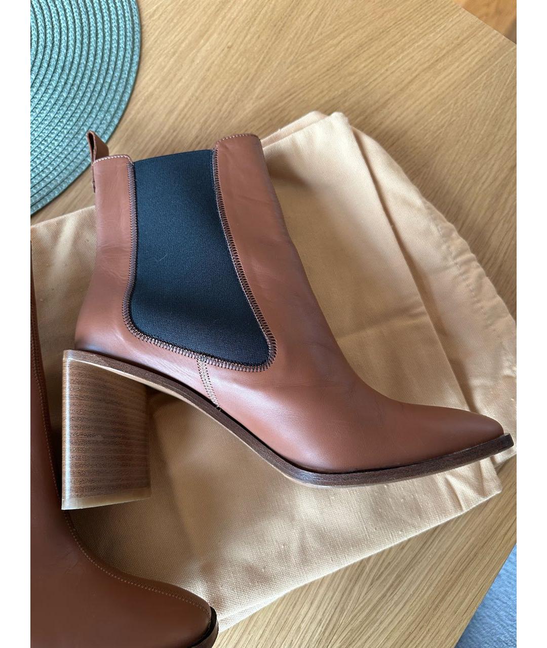 ACNE STUDIOS Коричневые кожаные ботильоны, фото 7