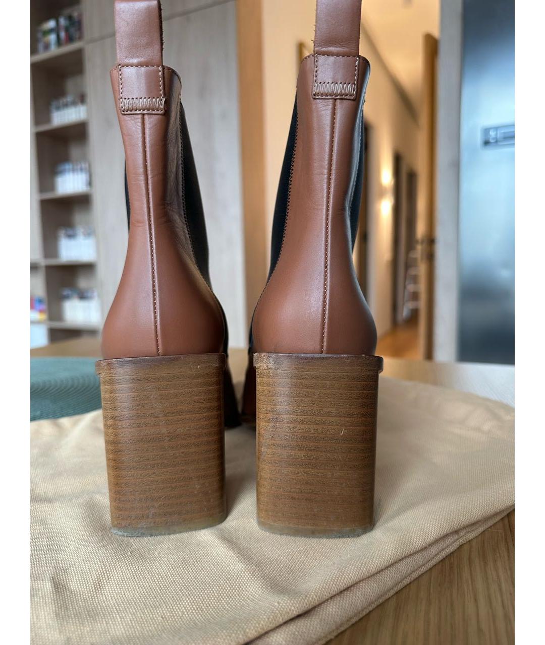 ACNE STUDIOS Коричневые кожаные ботильоны, фото 4