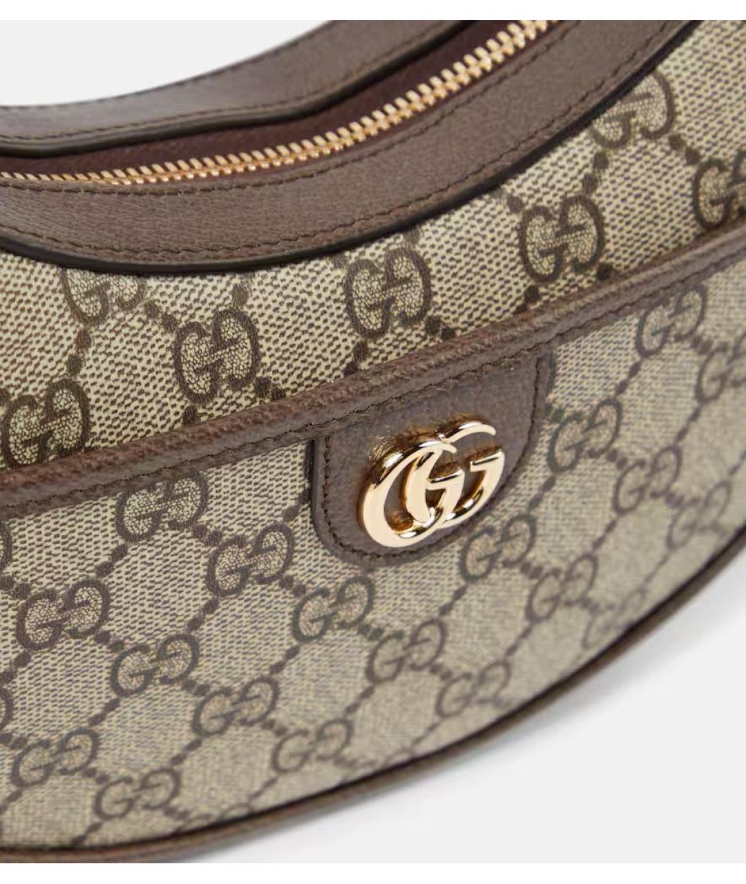 GUCCI Коричневая кожаная сумка с короткими ручками, фото 2