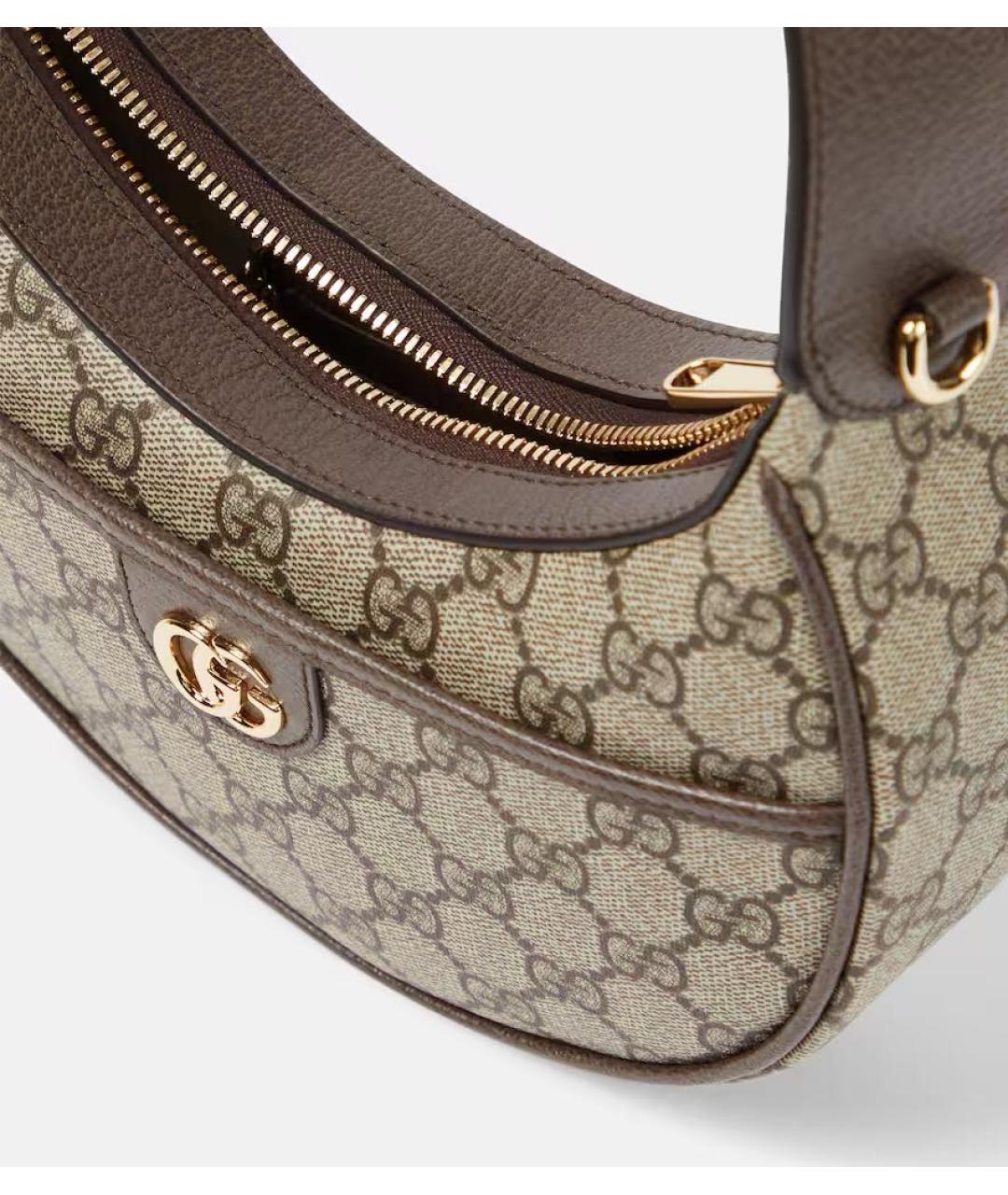 GUCCI Коричневая кожаная сумка с короткими ручками, фото 3