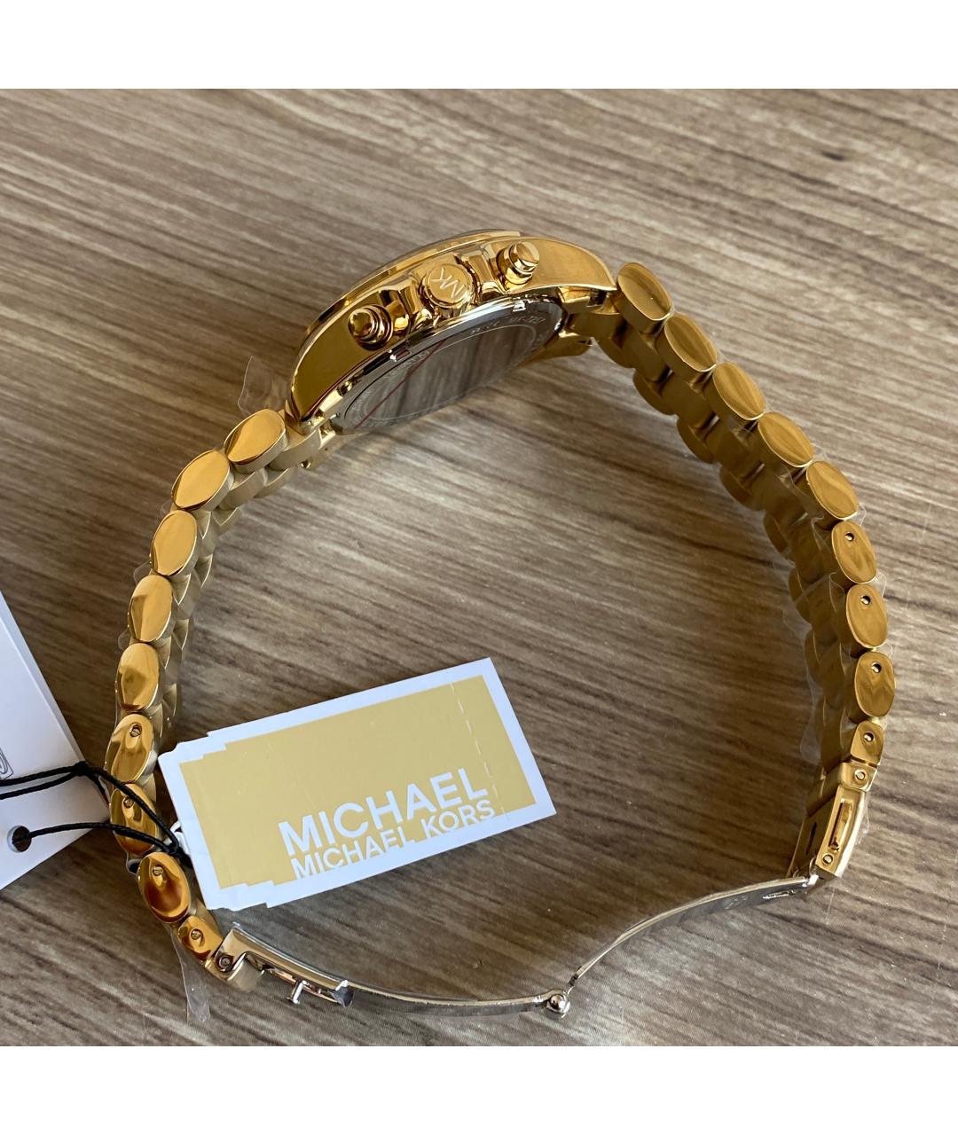 MICHAEL KORS Золотые металлические часы, фото 3