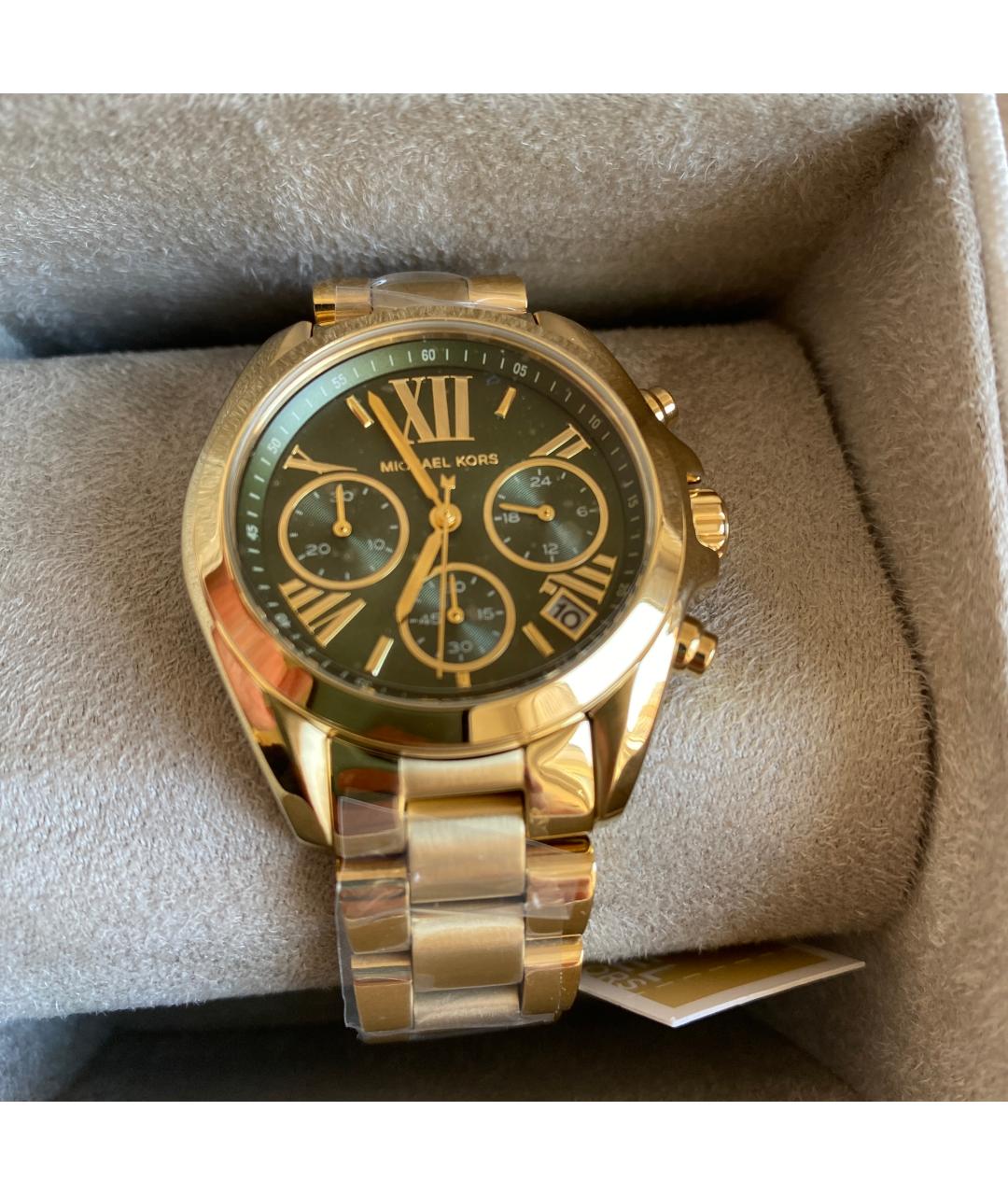 MICHAEL KORS Золотые металлические часы, фото 9