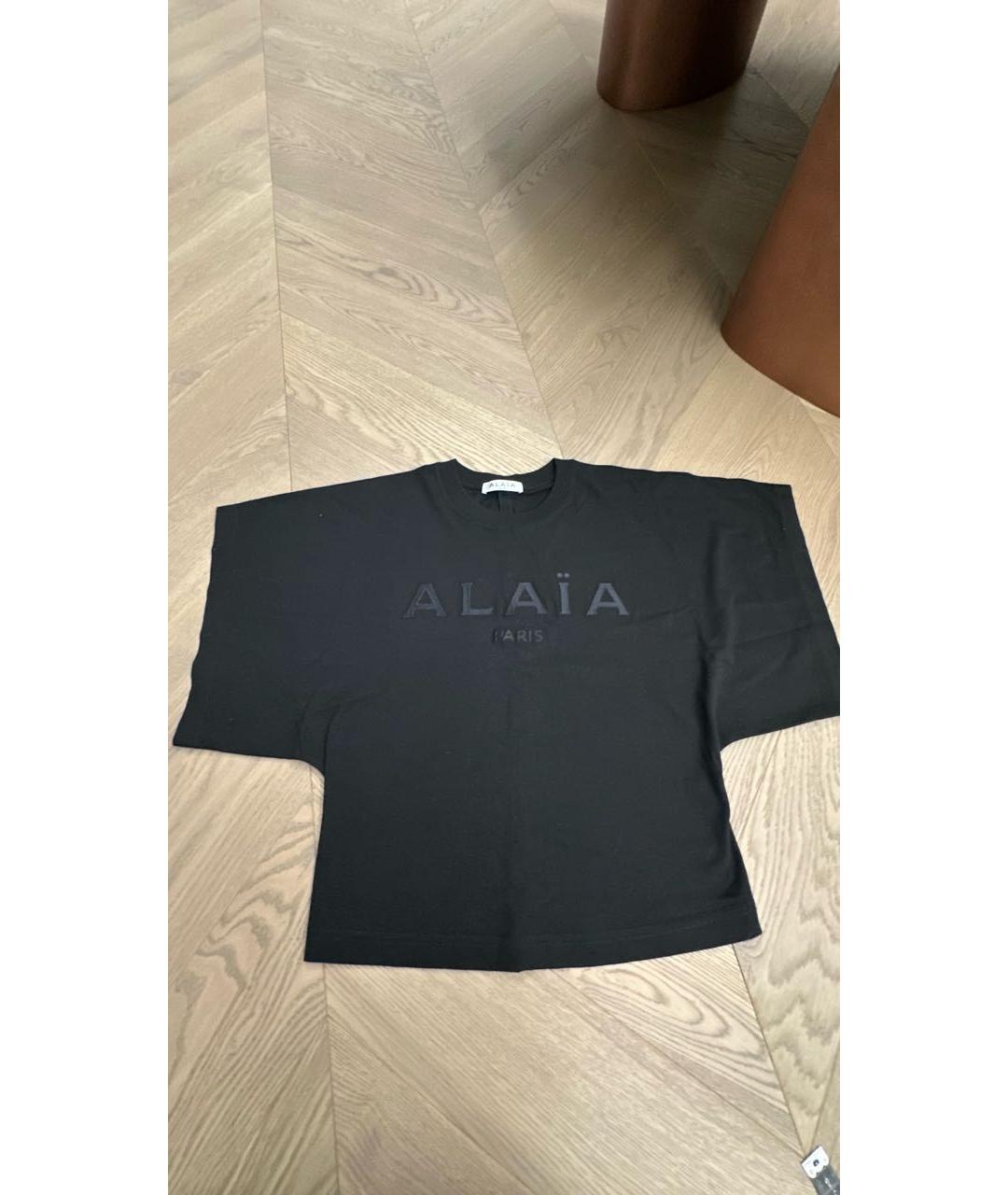 ALAIA Черная хлопковая футболка, фото 4