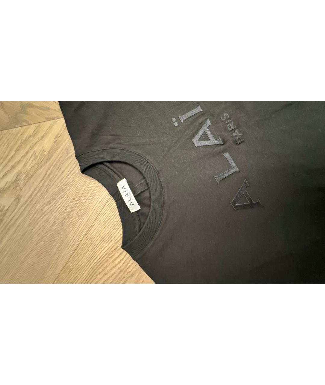 ALAIA Черная хлопковая футболка, фото 2