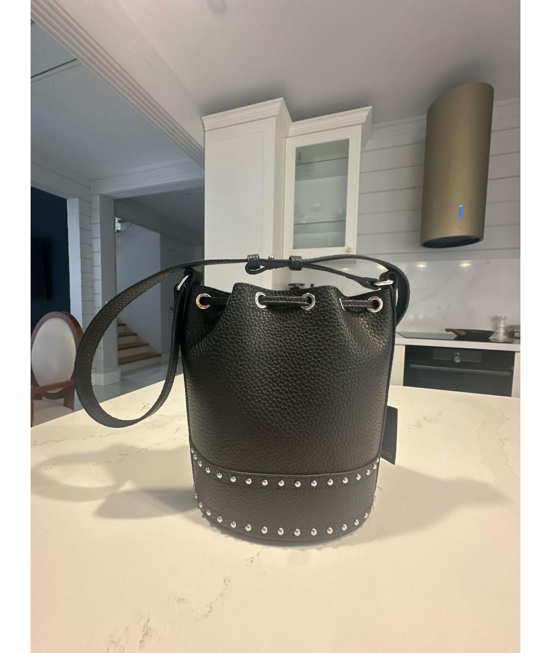 PINKO Черная кожаная сумка тоут, фото 3