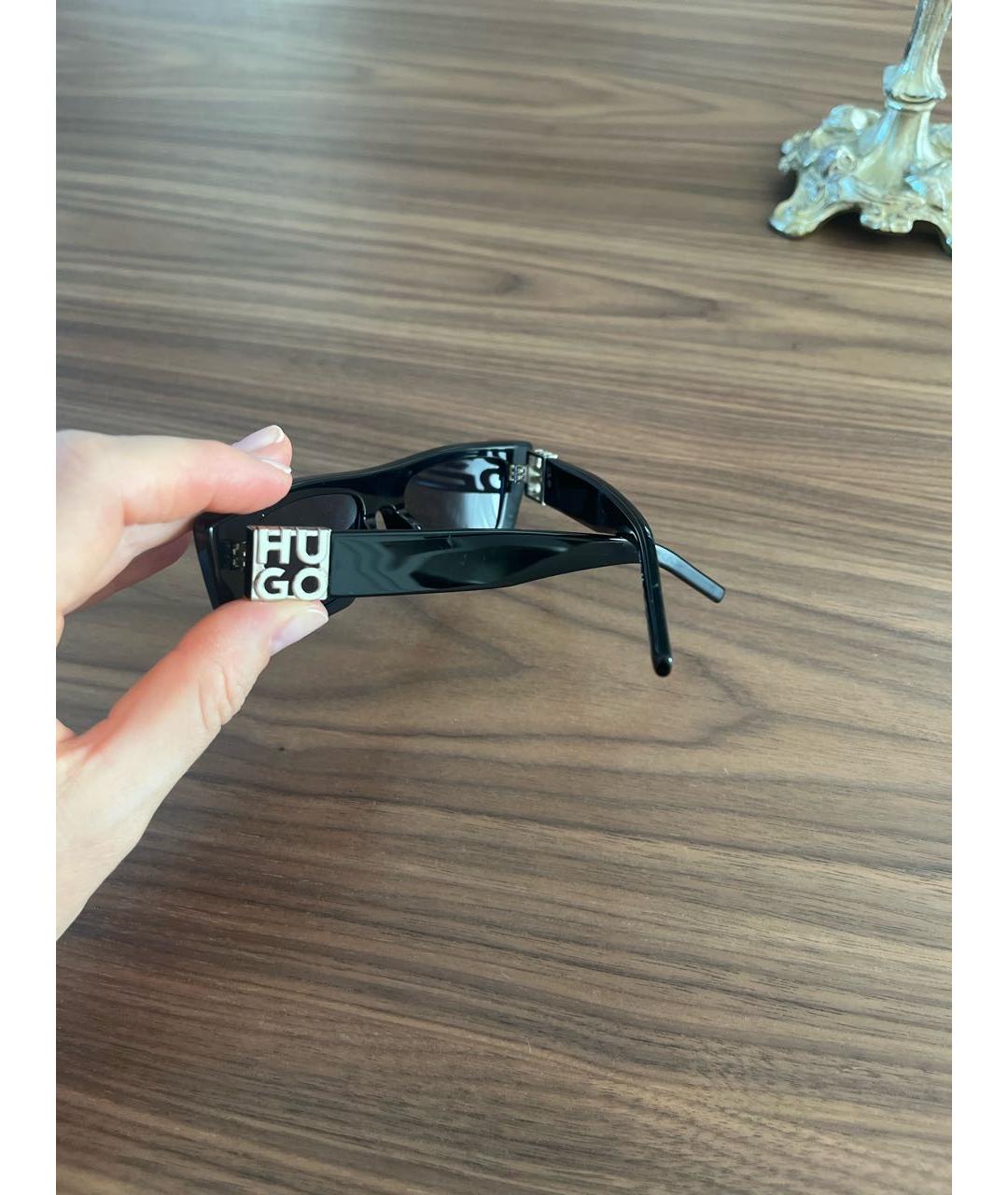 HUGO Черные пластиковые солнцезащитные очки, фото 8