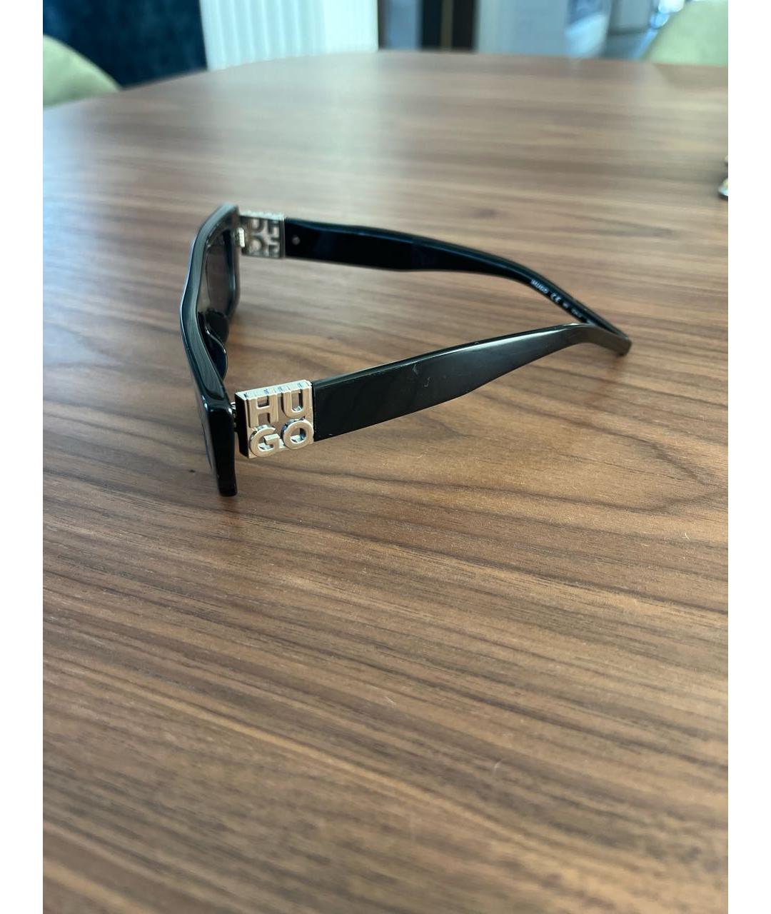 HUGO Черные пластиковые солнцезащитные очки, фото 2