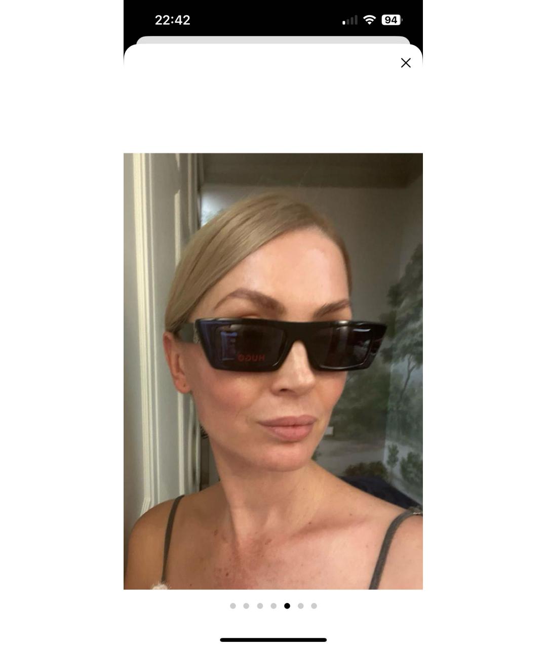 HUGO Черные пластиковые солнцезащитные очки, фото 5