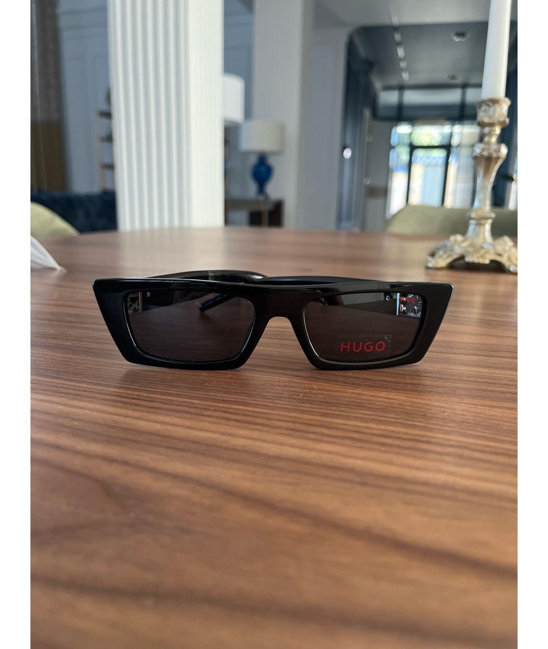 HUGO Черные пластиковые солнцезащитные очки, фото 9